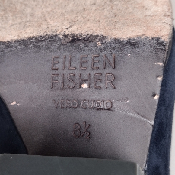 Eileen Fisher Hawk Suede Business Office Block Wedge Heel Pointed Toe Pumps 8.5 - Picture 13 of 15